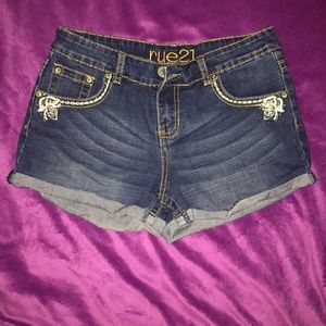 Blue jean designed shorts
